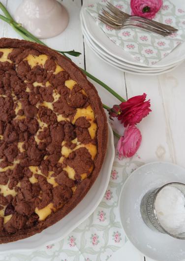 Russischer Zupfkuchen mit Kirschen