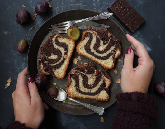 Zebrakuchen mit Pflaumenmus