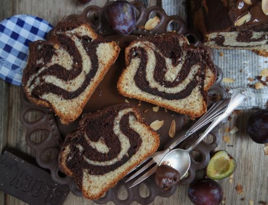 Zebrakuchen mit Pflaumenmus