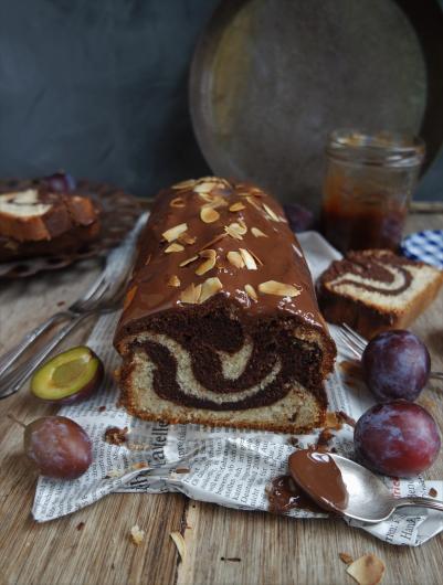 Zebrakuchen mit Pflaumenmus