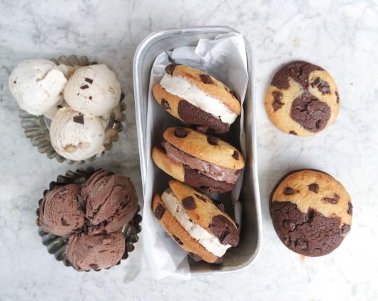 Brookie Ice Cream Sandwiches