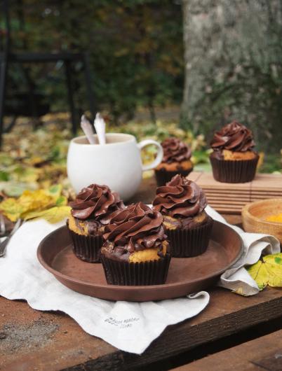 Kürbis Marmor Cupcakes Kürbis Marmor Cupcakes