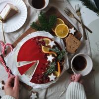 Spekulatius Cheesecake mit Glühweinguss