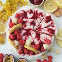 Cheescake mit Himbeeren und Maracuja