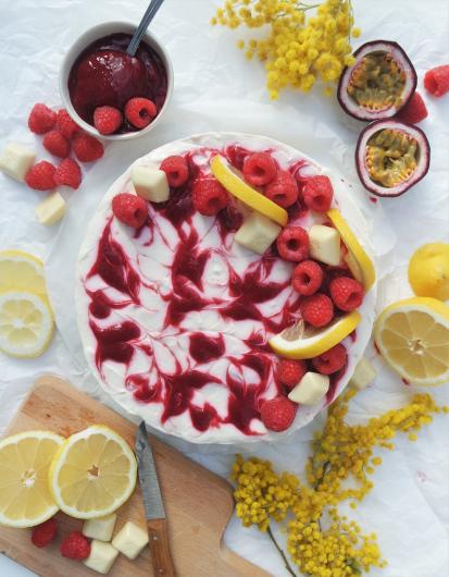 Cheescake mit Himbeeren und Maracuja