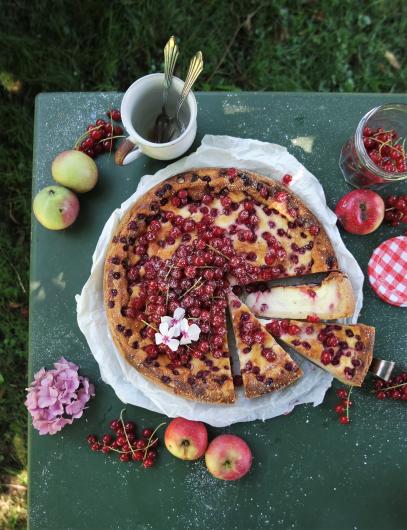 Käsekuchen mit Johannisbeeren